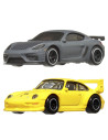 MTHBL96_HRR82,Hot Wheels Premium Set 2 Masinute Metalice Porsche 993 Gt2 Si Porsche 718 Cayman Gt4 Scara 1:64