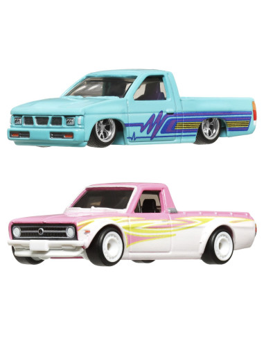 MTHBL96_HRR78,Hot Wheels Premium Set 2 Masinute Metalice Datsun Sunny Truck Si Nissan Hardbody Scara 1:64