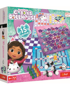 VV-02745,Trefl Gabbys Dollhouse Set 15 Jocuri Clasice