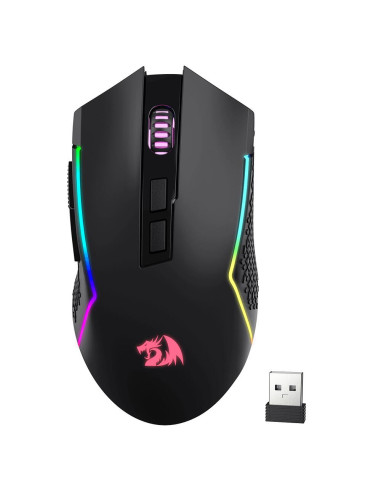 M693,Mouse gaming wireless si bluetooth Redragon Trident negru iluminare RGB