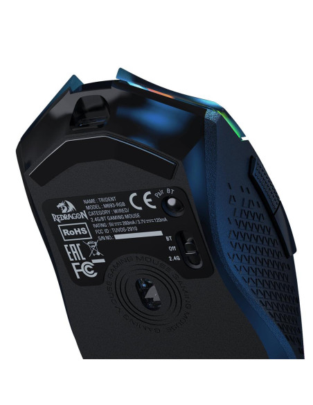 M693,Mouse gaming wireless si bluetooth Redragon Trident negru iluminare RGB