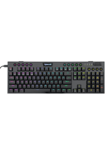 K618RGB-PRO_RD,Tastatura gaming mecanica Bluetooth cu fir si wireless Redragon Horus Pro neagra iluminare RGB switch-uri rosii