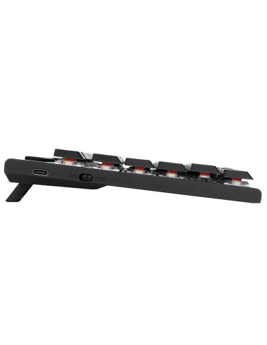 K618RGB-PRO_RD,Tastatura gaming mecanica Bluetooth cu fir si wireless Redragon Horus Pro neagra iluminare RGB switch-uri rosii