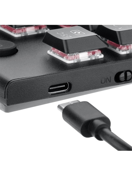 K618RGB-PRO_RD,Tastatura gaming mecanica Bluetooth cu fir si wireless Redragon Horus Pro neagra iluminare RGB switch-uri rosii