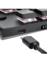 K618RGB-PRO_RD,Tastatura gaming mecanica Bluetooth cu fir si wireless Redragon Horus Pro neagra iluminare RGB switch-uri rosii