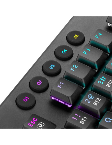 K618RGB-PRO_RD,Tastatura gaming mecanica Bluetooth cu fir si wireless Redragon Horus Pro neagra iluminare RGB switch-uri rosii