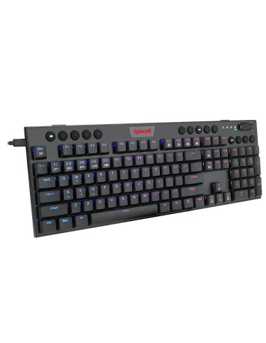 K618RGB-PRO_RD,Tastatura gaming mecanica Bluetooth cu fir si wireless Redragon Horus Pro neagra iluminare RGB switch-uri rosii