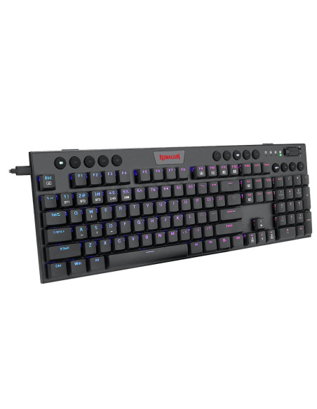 K618RGB-PRO_RD,Tastatura gaming mecanica Bluetooth cu fir si wireless Redragon Horus Pro neagra iluminare RGB switch-uri rosii