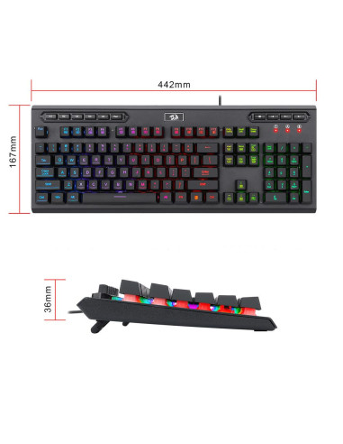 K513-RGB,Tastatura gaming Redragon Aditya neagra iluminare RGB