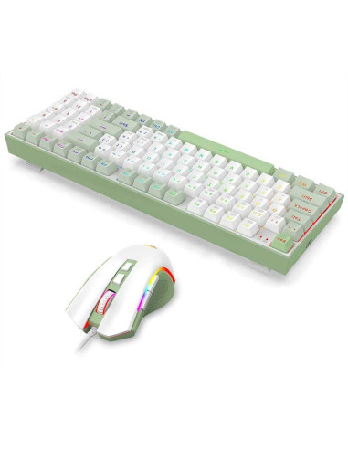 S134,Kit tastatura mecanica si mouse Redragon Ultimate Gaming Rig albe iluminare RGB