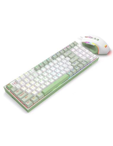 S134,Kit tastatura mecanica si mouse Redragon Ultimate Gaming Rig albe iluminare RGB