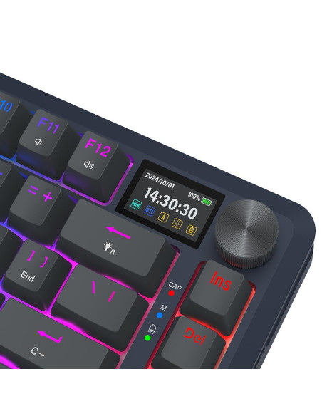 K708-RGB-PRO,Tastatura gaming mecanica Bluetooth cu si fara fir Redragon Flekact Pro neagra iluminare RGB