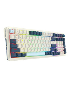 K686WB-RGB-PRO,Tastatura gaming mecanica Bluetooth cu si fara fir Redragon Eisa Pro alba cu albastru iluminare RGB