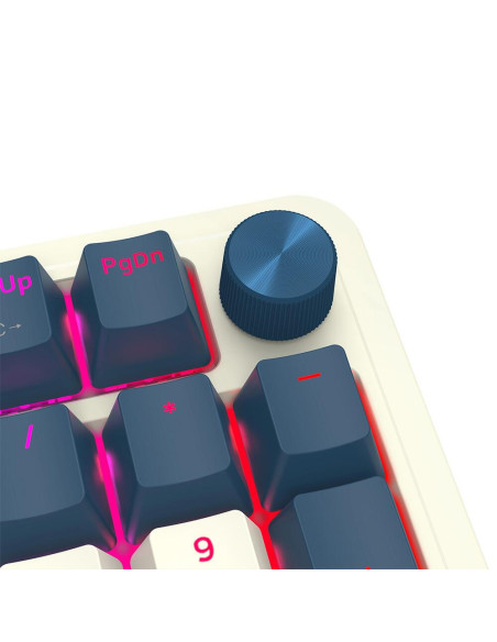 K686WB-RGB-PRO,Tastatura gaming mecanica Bluetooth cu si fara fir Redragon Eisa Pro alba cu albastru iluminare RGB