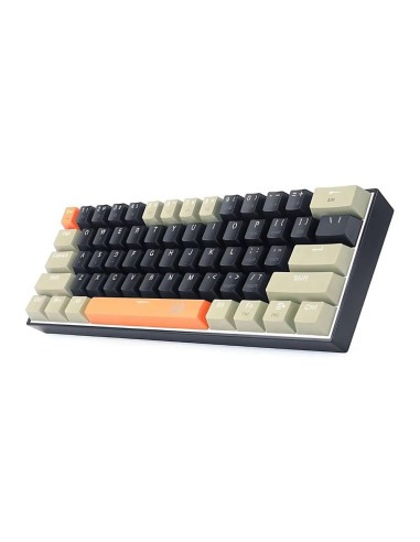 K606-OG-BK-GY,Tastatura gaming mecanica Redragon Lakshmi neagra cu portocaliu si gri iluminare alba