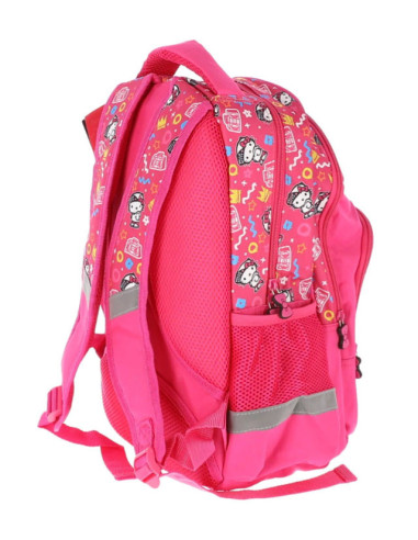 HKRS2342-2,Ghiozdan clasele 1-4 hello kitty 3 fermoare roz pigna