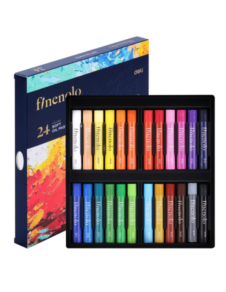 DLEC212-24,Creioane ulei pastel profesionale 24 culori finenolo deli