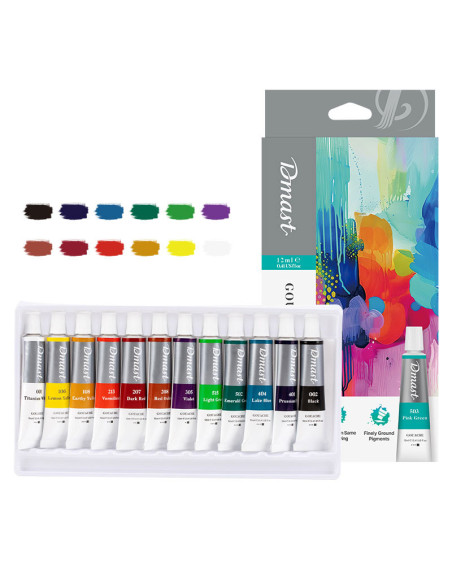 DLEC320-12,Guase 12 culori 12 ml dmast by pebeo DLEC320-12,Guase 12 culori 12 ml dmast by pebeo