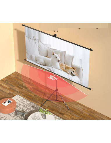 DLES903,Ecran proiectie 220 x 124.5 cm manual pe trepied deli