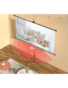 DLES901,Ecran proiectie 160 x 92 cm manual pe trepied deli 2