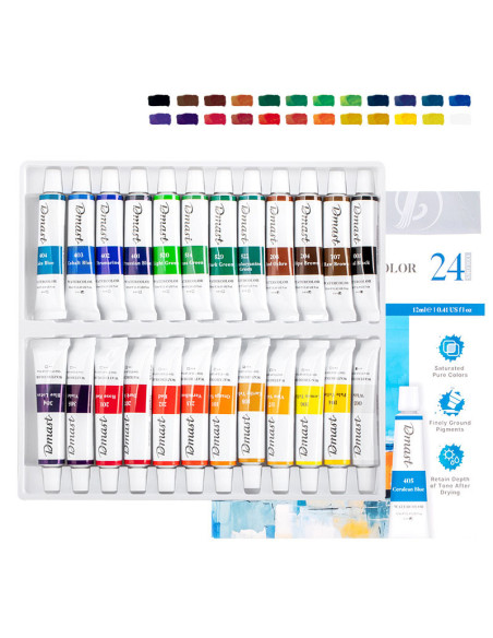 DLEC310-24,Tempera acuarela 24 culori 12 ml dmast by pebeo