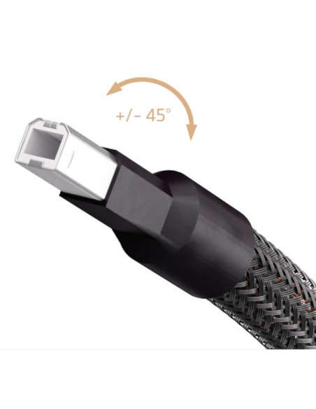 007187610,Cablu multimedia premium High-end USB2.0 A-B, Inakustik Referenz USB-2405 AIR, 1m, conectori ajustabili, 007187610