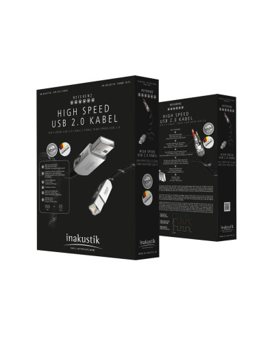 007170075,Cablu premium High Speed USB2.0 A-B, Inakustik Referenz, 0.75m, 007170075