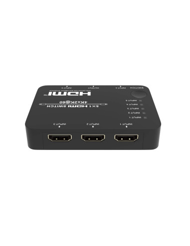 HDCVT-HDS-B51,Switch HDMI2.0b 5x1 4K@60Hz 4:4:4, HDCP2.2, 3D cu telecomanda