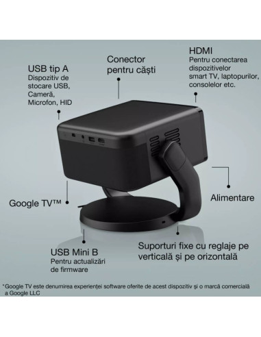 V11HB38140,Mini proiector laser inteligent Epson EF-22B cu suport, 1000 lumeni, contrast 5.000.000: 1
