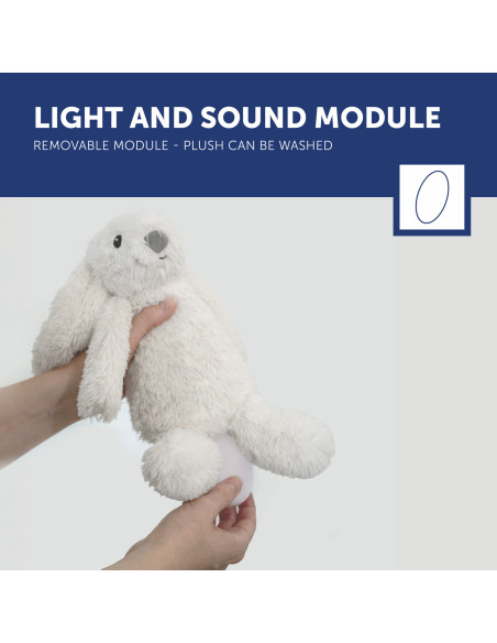ZA-RO-03,Iepurasul RO cu dispozitiv lumina si sunet, Alb