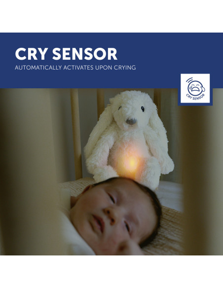 ZA-RO-03,Iepurasul RO cu dispozitiv lumina si sunet, Alb