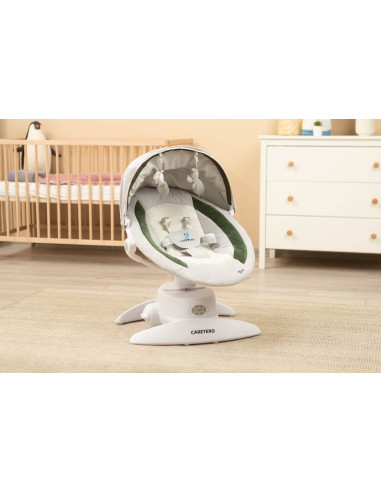 TERO-8003,Leagan electric rotativ 360⁰ cu telecomanda, melodii, sunete, senzor de mișcare și inclinare reglabila Caretero OPTI V