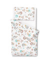 SILLO-43591,Set lenjerie de pat bumbac 100% cu 2 piese 100x135 cm/40x60 cm Sensillo Planete
