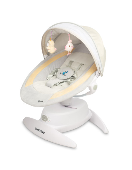 TERO-8005,Leagan electric rotativ 360⁰ cu telecomanda, melodii, sunete, senzor de mișcare și inclinare reglabila Caretero OPTI B