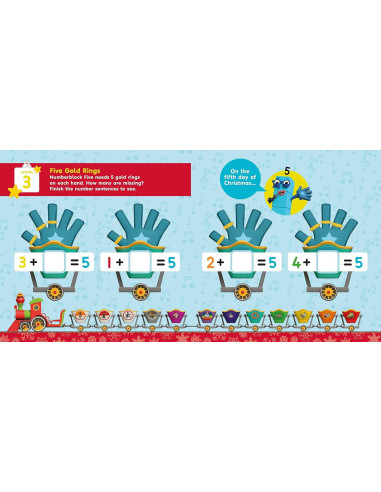 9781802630282,Carte cu abtibilduri Numberblocks - Craciun Fericit