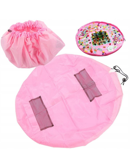 UP-drl_covroz,Covoras de joaca si saculet de jucarii 2 in 1 - Roz