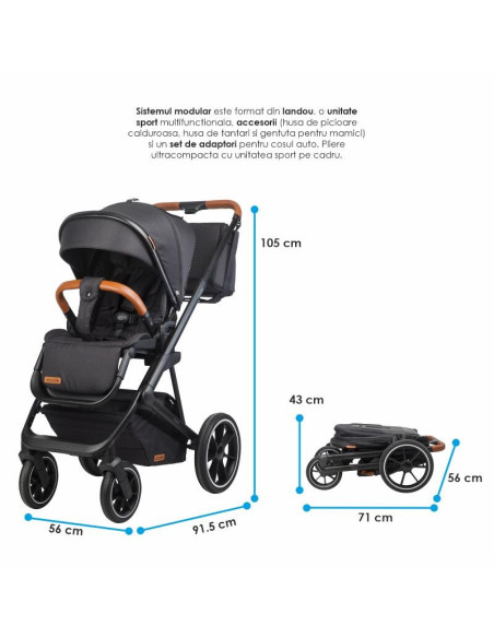 322065360324080364,Sistem modular 3in1 Coccolle Nessia Diamond black + Scoica auto Coccolle Knox Anthracite