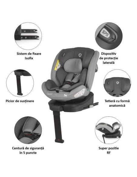 324087171,Scaun auto iSize 40-150 cm Coccolle Sidra Moonlit grey