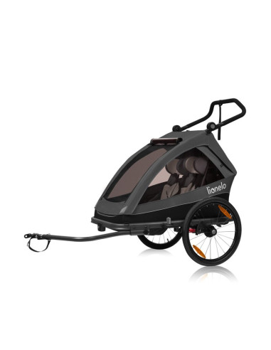 BN-LO-CAMA_GREY_GRAPHITE,Carucior si remorca de bicicleta, Lionelo, Cama, Multifunctional, Pentru 1 sau 2 copii, Cu sistem de ab