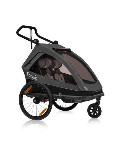 BN-LO-CAMA_GREY_GRAPHITE,Carucior si remorca de bicicleta, Lionelo, Cama, Multifunctional, Pentru 1 sau 2 copii, Cu sistem de ab