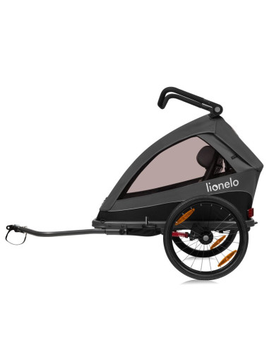 BN-LO-CAMA_GREY_GRAPHITE,Carucior si remorca de bicicleta, Lionelo, Cama, Multifunctional, Pentru 1 sau 2 copii, Cu sistem de ab