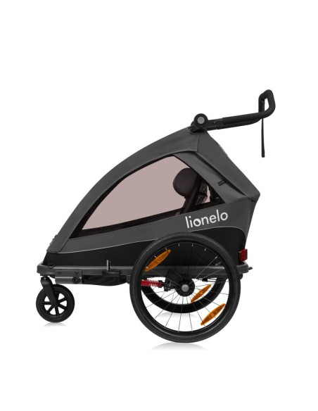 BN-LO-CAMA_GREY_GRAPHITE,Carucior si remorca de bicicleta, Lionelo, Cama, Multifunctional, Pentru 1 sau 2 copii, Cu sistem de ab