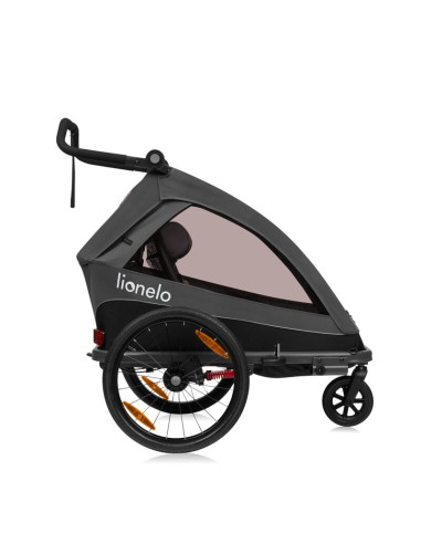 BN-LO-CAMA_GREY_GRAPHITE,Carucior si remorca de bicicleta, Lionelo, Cama, Multifunctional, Pentru 1 sau 2 copii, Cu sistem de ab