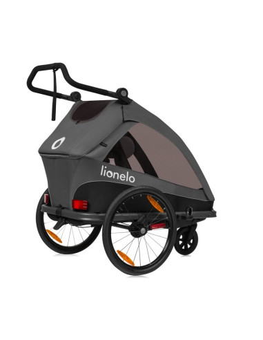 BN-LO-CAMA_GREY_GRAPHITE,Carucior si remorca de bicicleta, Lionelo, Cama, Multifunctional, Pentru 1 sau 2 copii, Cu sistem de ab