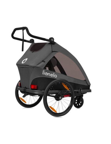 BN-LO-CAMA_GREY_GRAPHITE,Carucior si remorca de bicicleta, Lionelo, Cama, Multifunctional, Pentru 1 sau 2 copii, Cu sistem de ab