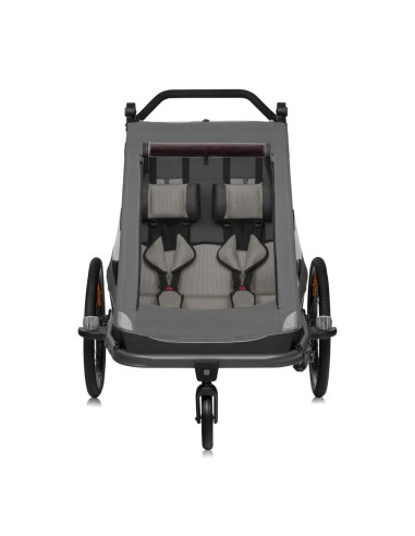 BN-LO-CAMA_GREY_GRAPHITE,Carucior si remorca de bicicleta, Lionelo, Cama, Multifunctional, Pentru 1 sau 2 copii, Cu sistem de ab
