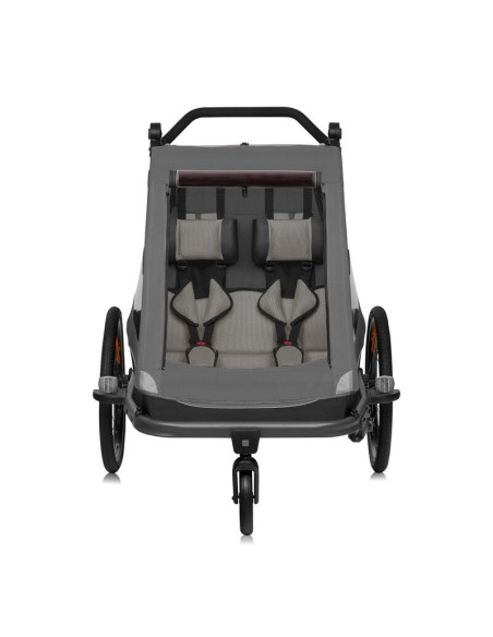 BN-LO-CAMA_GREY_GRAPHITE,Carucior si remorca de bicicleta, Lionelo, Cama, Multifunctional, Pentru 1 sau 2 copii, Cu sistem de ab