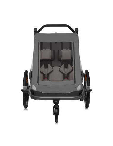 BN-LO-CAMA_GREY_GRAPHITE,Carucior si remorca de bicicleta, Lionelo, Cama, Multifunctional, Pentru 1 sau 2 copii, Cu sistem de ab
