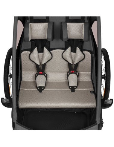 BN-LO-CAMA_GREY_GRAPHITE,Carucior si remorca de bicicleta, Lionelo, Cama, Multifunctional, Pentru 1 sau 2 copii, Cu sistem de ab