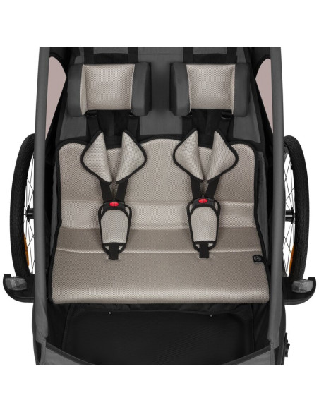 BN-LO-CAMA_GREY_GRAPHITE,Carucior si remorca de bicicleta, Lionelo, Cama, Multifunctional, Pentru 1 sau 2 copii, Cu sistem de ab